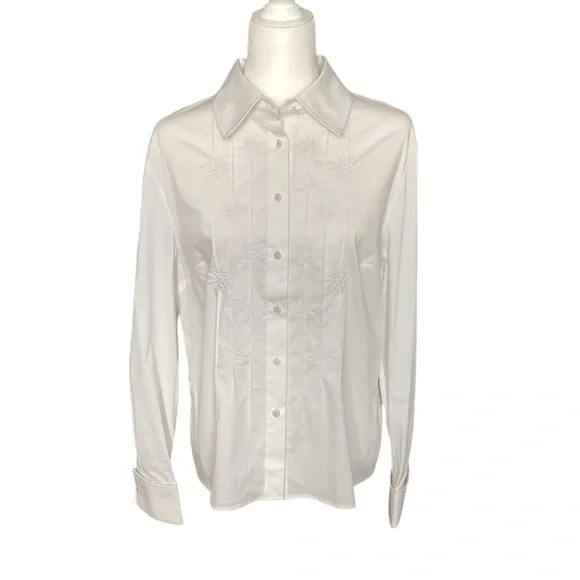 St John Sport by Marie Gray White Button Down Top - Picture 8 of 8